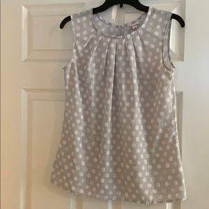 Grey and white polka dot blouse